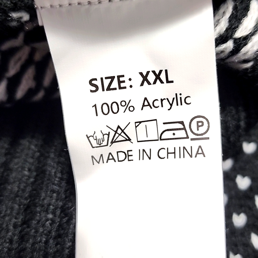 Halloween Black and White Ghost Pattern Sweater Sizes L, XL, and XXL - Picture 7 of 7